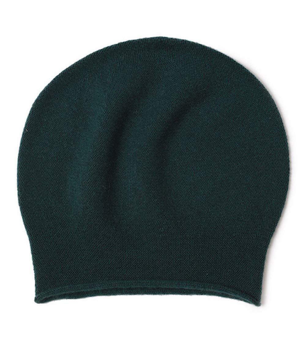 1536 100% Cashmere Beanie Hat, Gift Beanie Skull Ski Hats Dark Green, One